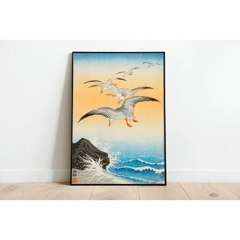 Retro Japanese Flowers Cat Dogs Frog Bird Mount Landscapes Poster Canvas Printing Decor Living Room Bedroom Wall Art Home Decor