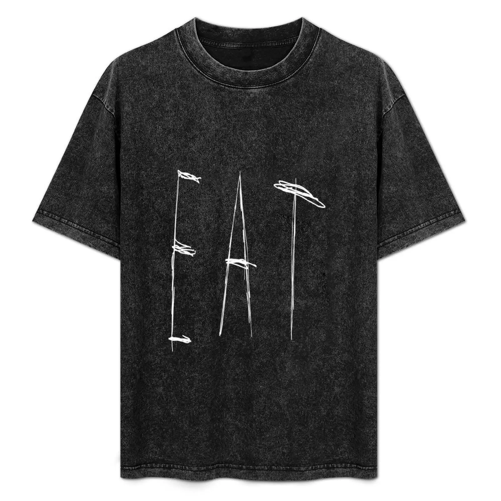 

Dark and Gritty Eat Word Text (white) T-Shirt Casual Basic Street Style T-Shirt