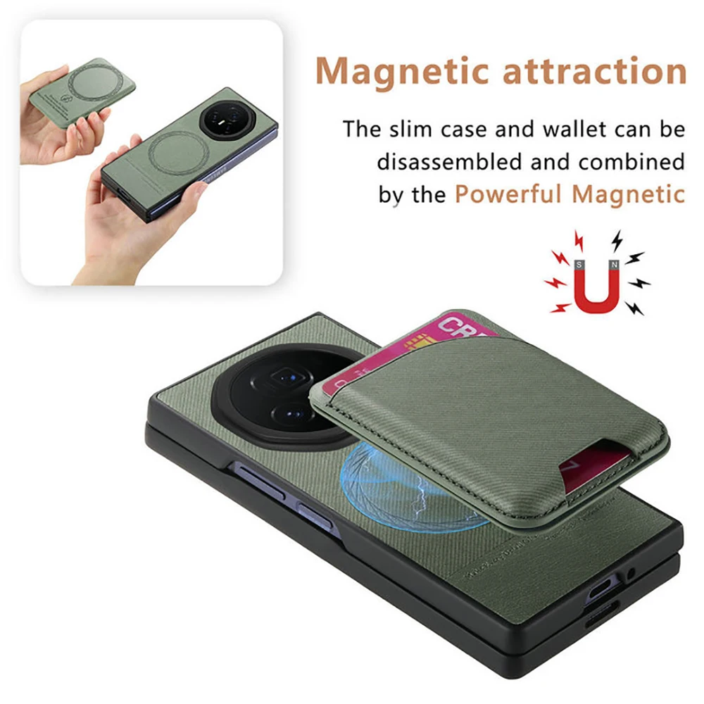 Magic V3 V5 5G Luxury Case For Huawei Honor Magic V3 Wireless Charging Leather Magnetic Back Cover Honor Magic V5 3V 3 V Etui