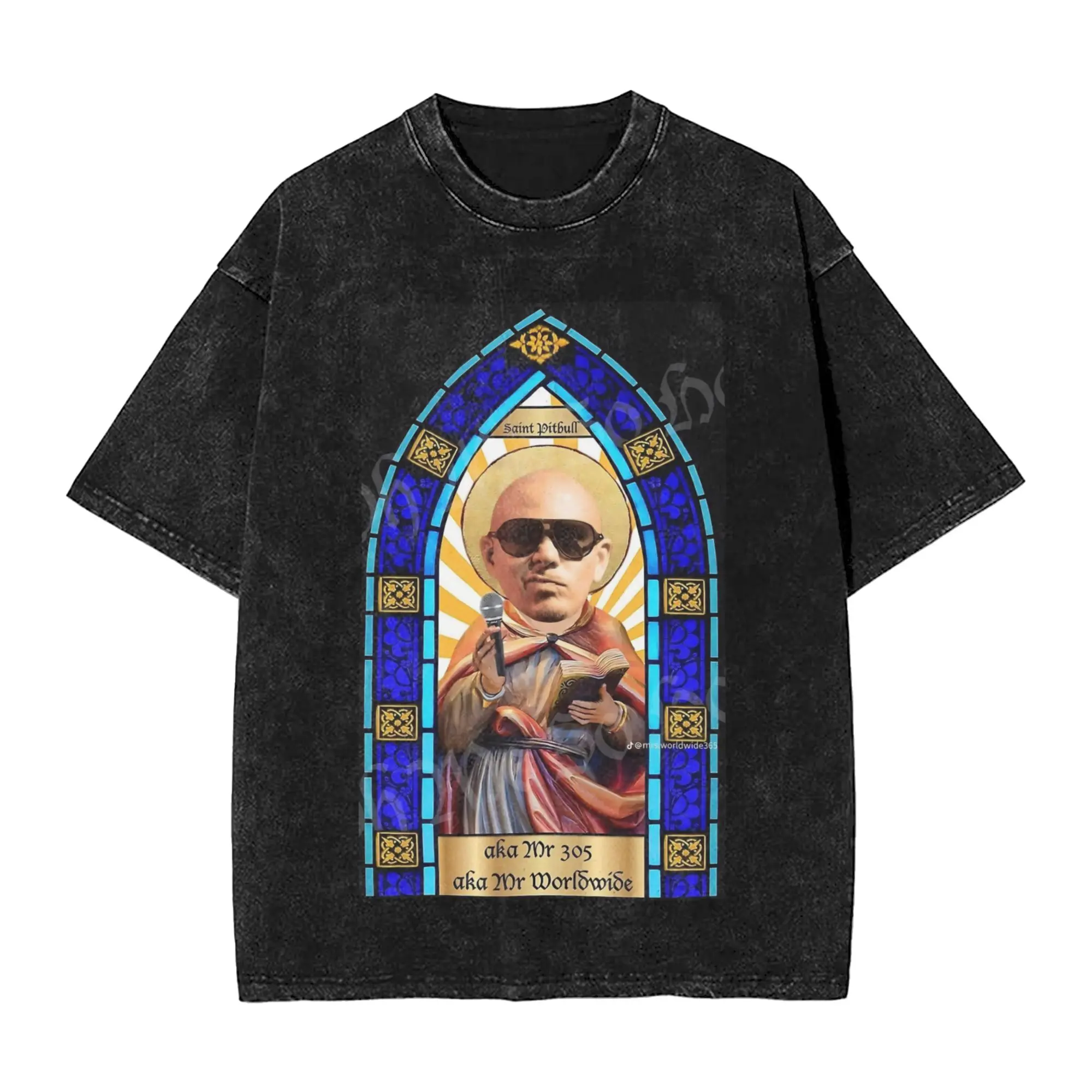 Mr Worldwide Pitbull T Shirt  Fashion T Shirts Short Sleeve Vintage Tops Summer Cotton Round Neck Big Size Top Tees