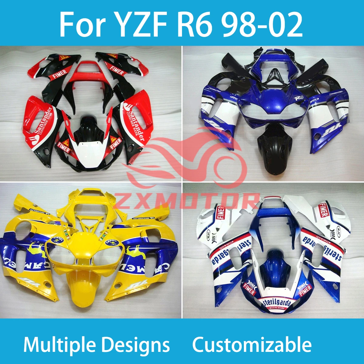 Hot Style Fairing Kit for Yamaha YZF R 6 1998 1999 2000 2001 2002 Refitting Motorcycle Racing Body Parts Fairings R6 98-02 New