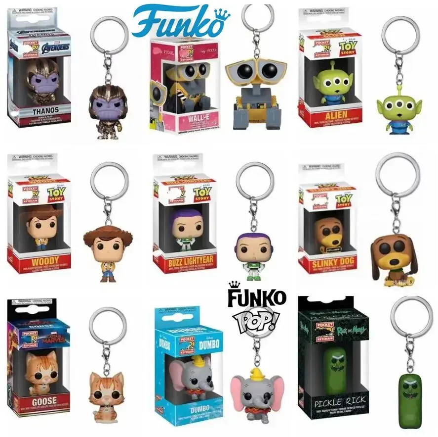 NEW FUNKO POP Dumbo Toy Story 4 Stan Lee Captain Marvels Goose Wall-E Eva Keychain Toys Action Figure Collectible Model Dolls