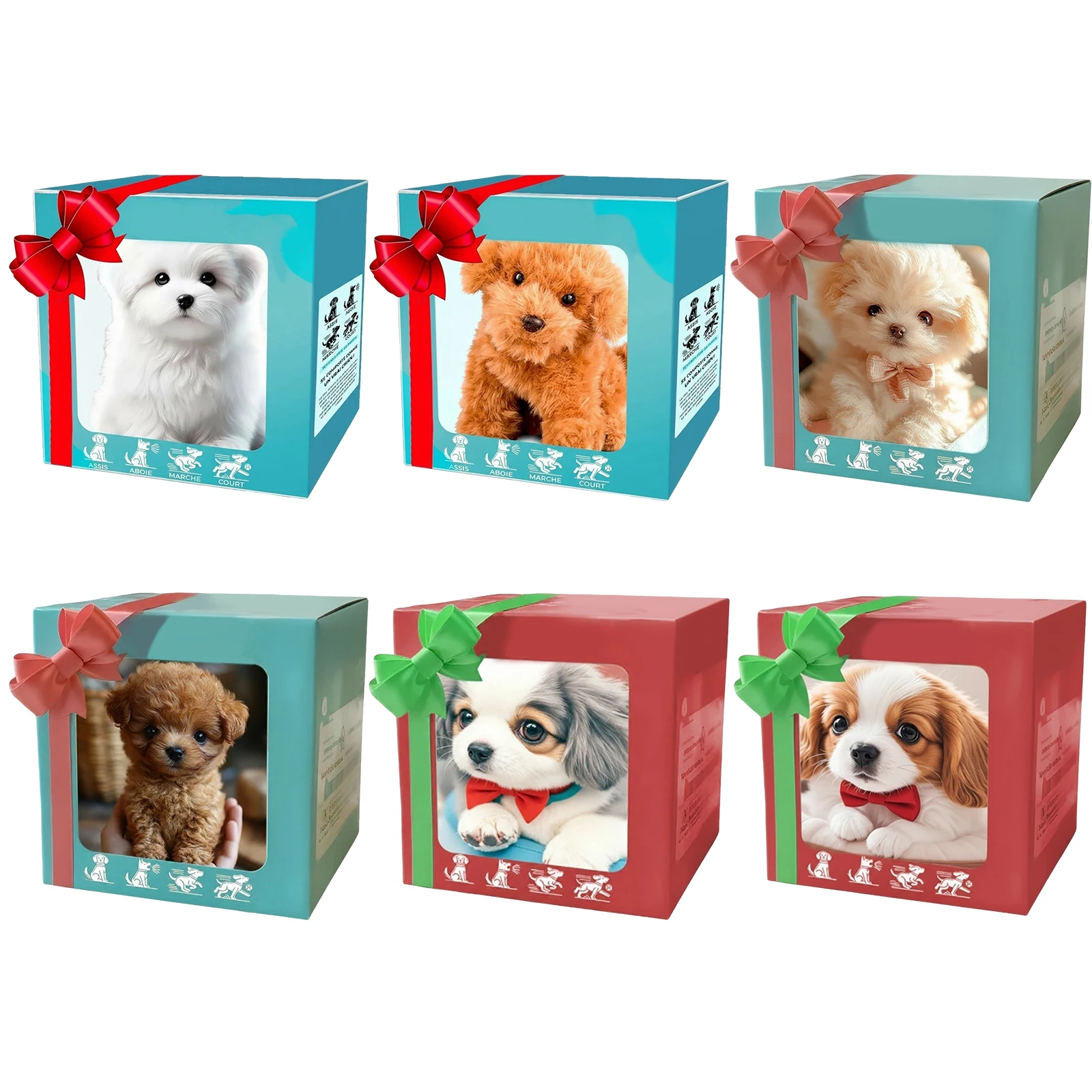 كلب آلي تفاعلي إلكتروني واقعي مع ذيل متحرك للأطفال من سن 3 إلى 6 سنوات