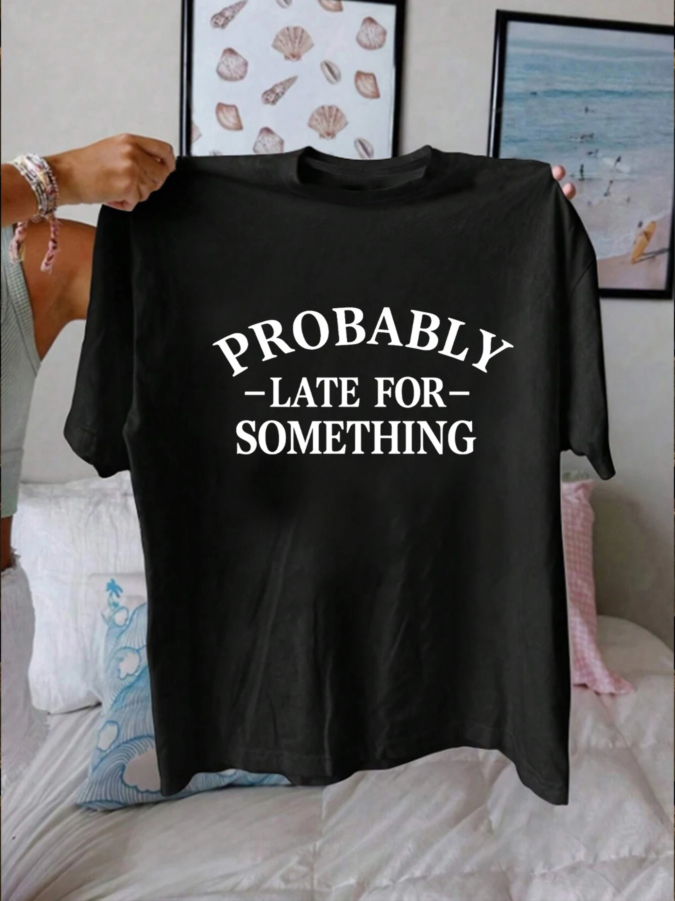 

【WZM1021160】Letter printing plus size women's T-shirt summer casual street fashion women's Joker short sleeve T-shirt