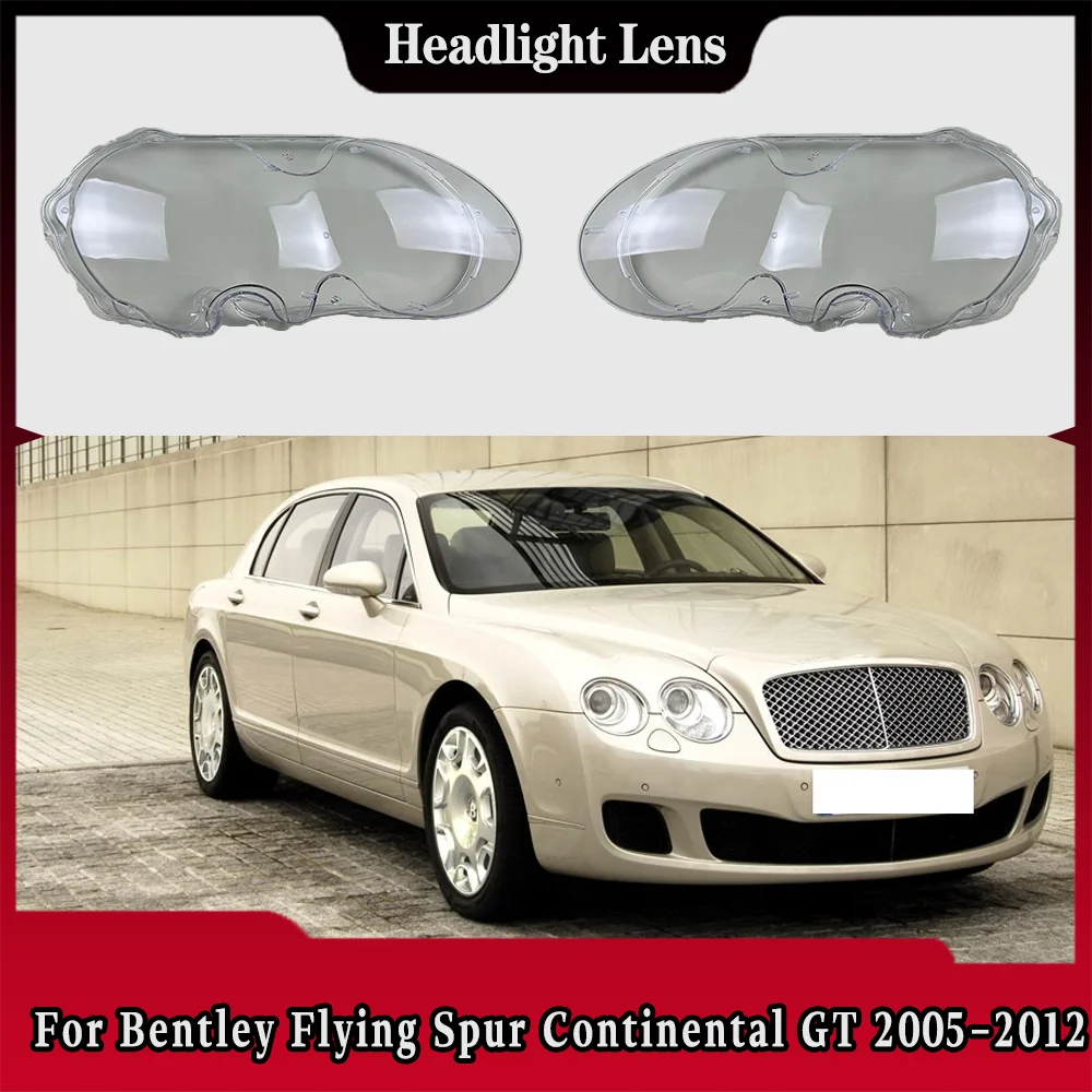 

For Bentley Flying Spur Continental GT 2005 2006 2007 2008 2009 2010-2012 Transparent Headlamp Cover Plexiglass Lampshade