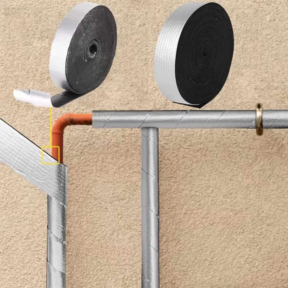 

10M Outdoor Foam Waterproof Black Fire Protection Pipeline Insulation Tape Strong Tape Self Adhesive Pipe Wrap Tape