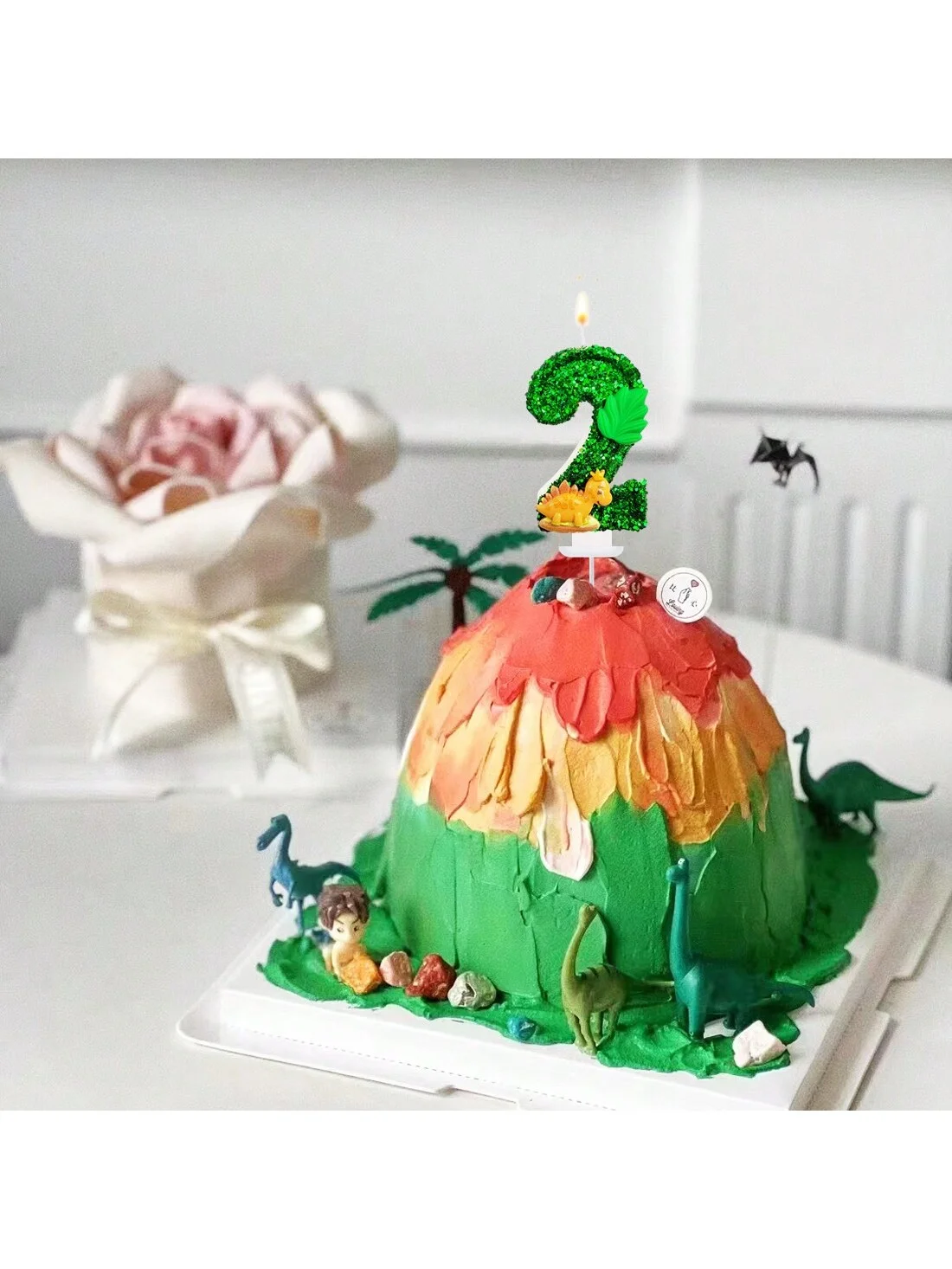 0-9 Number Birthday Candle,Happy Birthday Cake Candle, Birthday Baking Anniversary, Dinosaur Themed Party Supplies