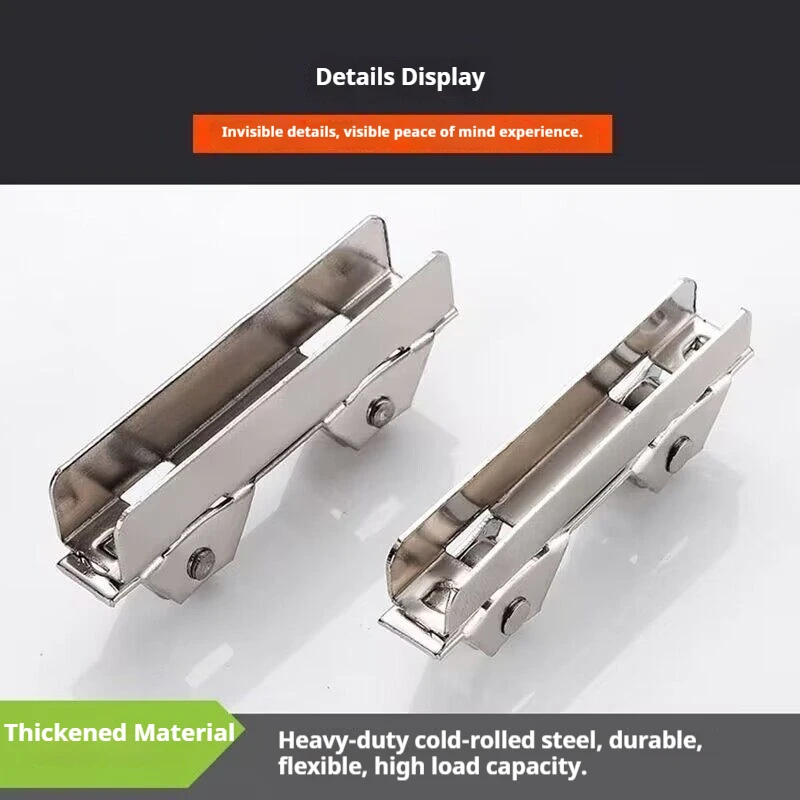 Stainless Steel Glass Pulley Plane Clamp Wheel Glass Sliding Door Display Cabinet Wardrobe Push
