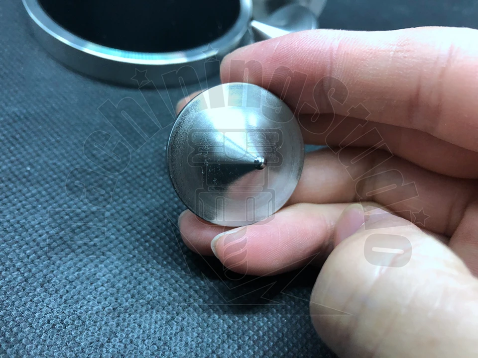 Base de toupie en verre optique, cristal double concave, diamètre 4,72 (120mm), épaisseur 0,55 (14mm), friction faible plus lisse aide à prolonger le temps de rotation, résistant aux chocs (L, doré