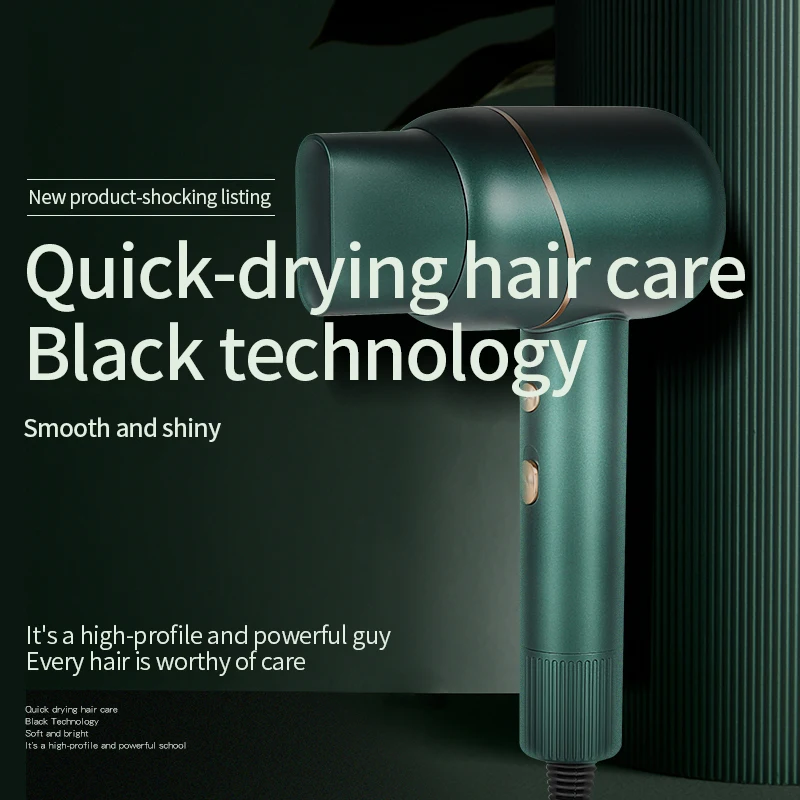 

Negative Ions Hair Dryer For Quick Drying & Blow Softly & Lightweight Body With Black Technology Hair Care