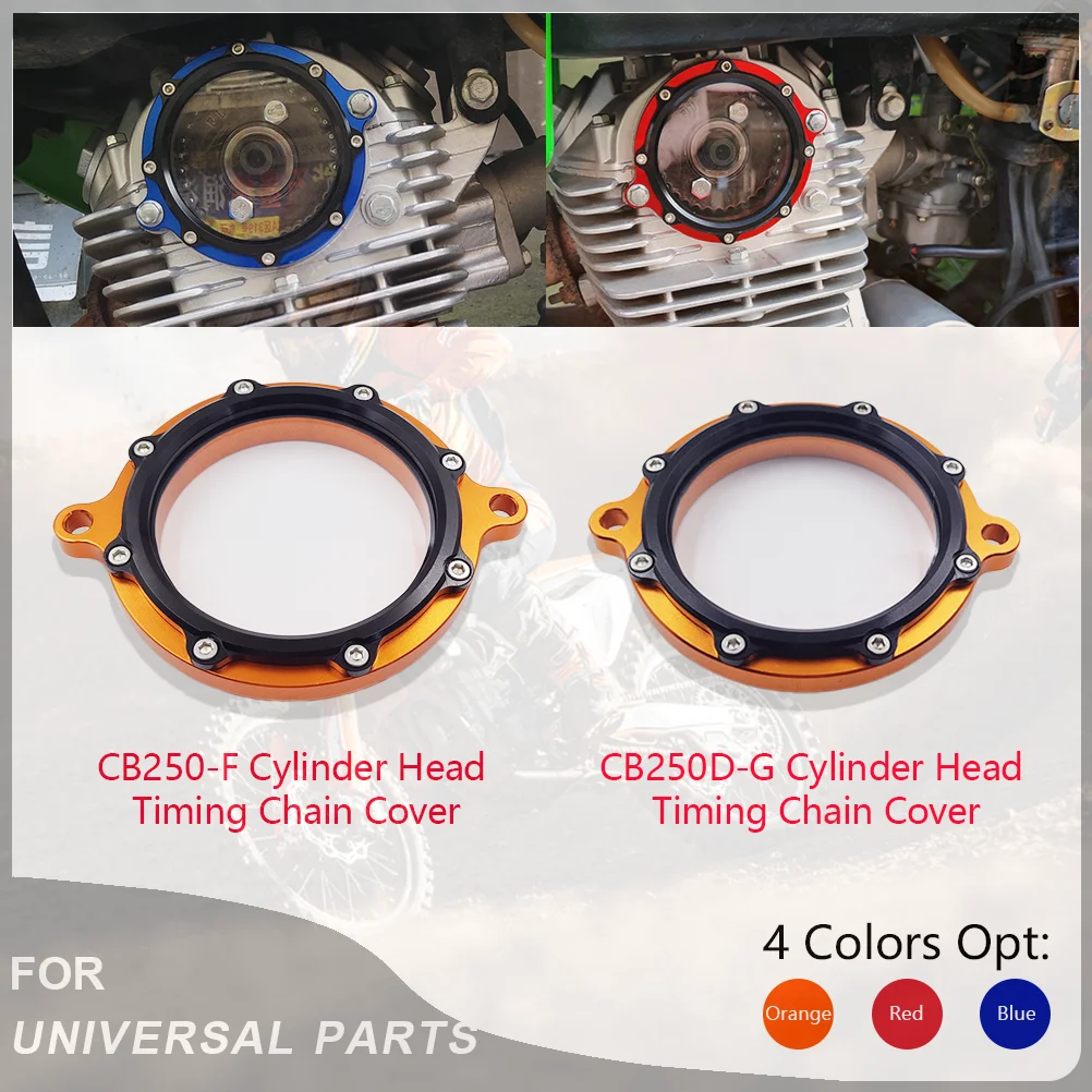

For CB250-F CB250D-G Engine Motorcycle Cylinder Head Left Cover Transparent Visible Window Timing Chain Cover