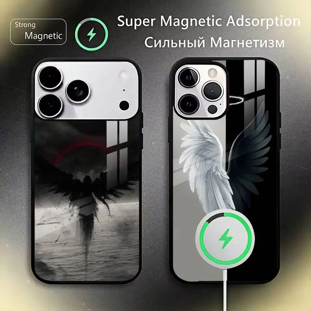 Dark Angel  Phone Case For iPhone17,16,15,14,13,12,11 Plus,Pro Magnetic with Magsafe Wireless Charging
