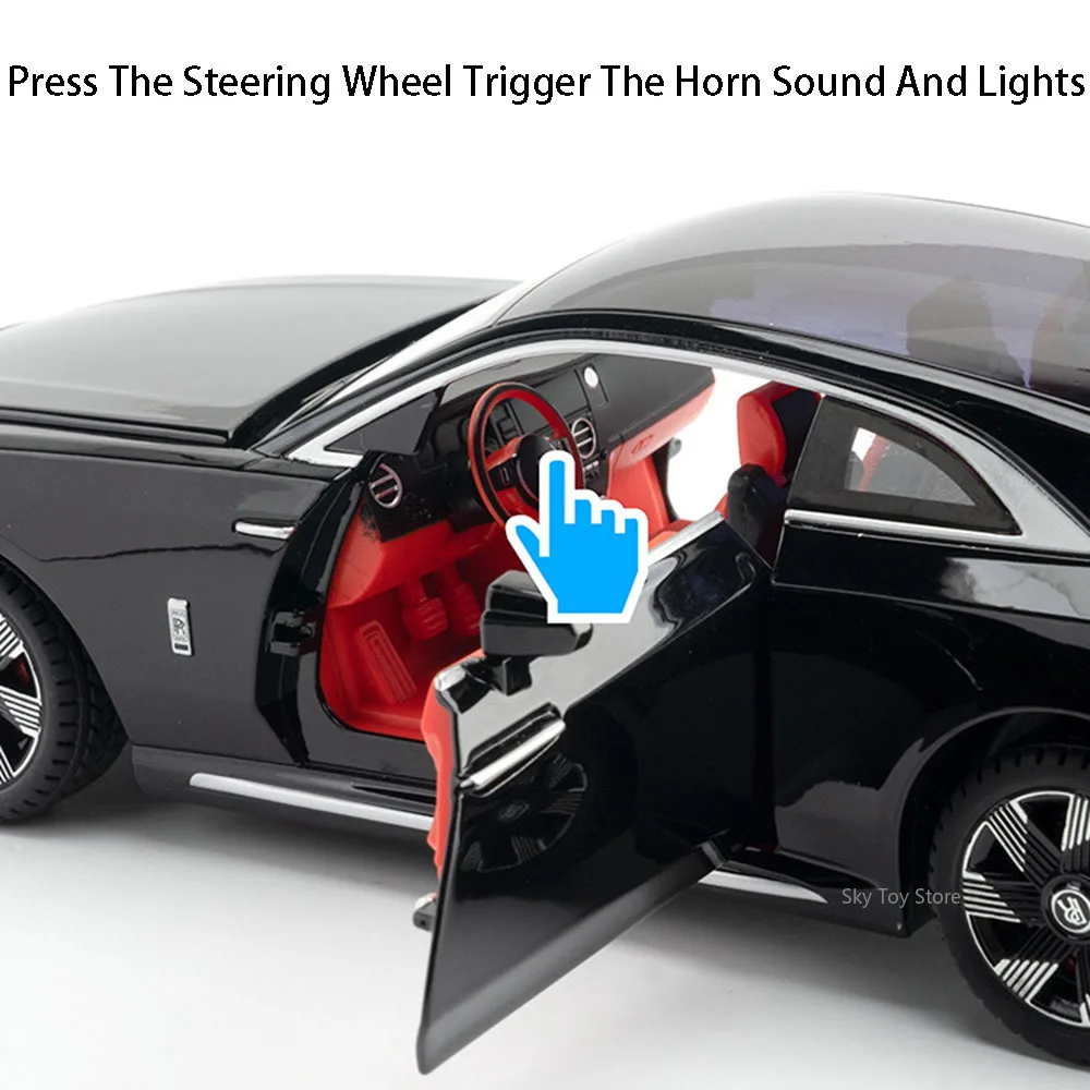 1:24 ロールスロイス スペクター ドーン ミニチュアモデル 合金ダイキャストおもちゃの車 ドアが開く サウンドライト プルバック車両 子供 クリスマスギフト