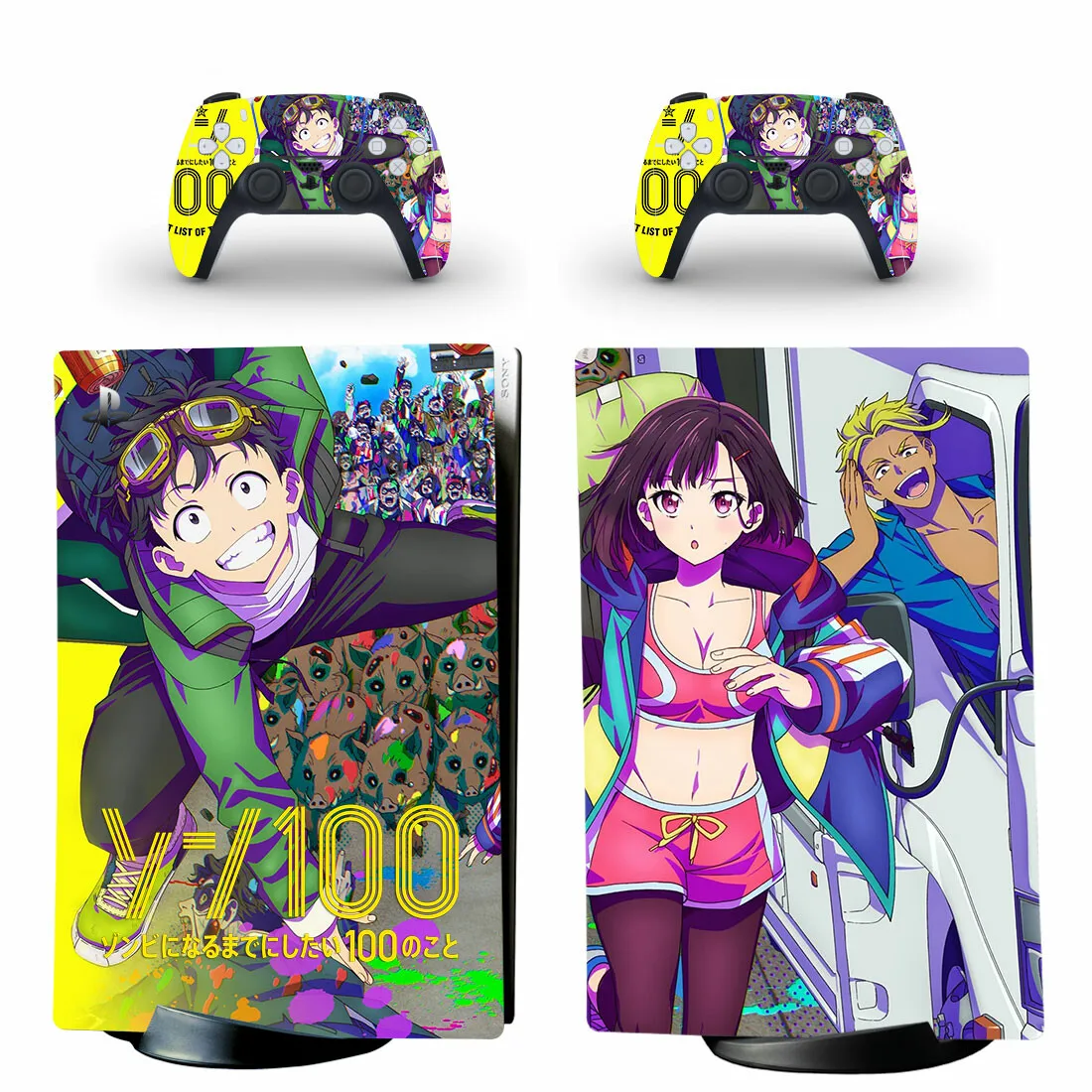 Anime Zom 100 Bucket List of the Dead PS5 Digital Skin Sticker Decal Cover for Console and 2 Controllers Vinyl Skins