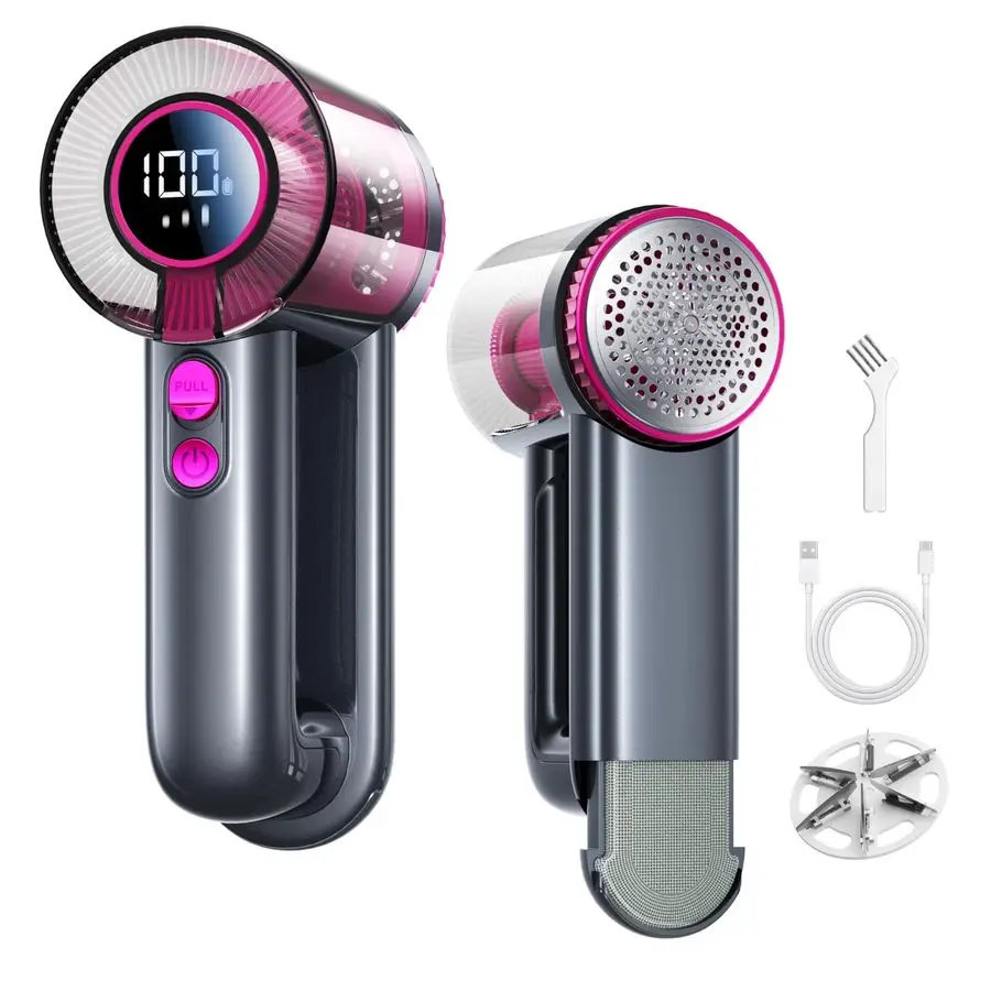 

Электрическая машинка для удаления катышков 2-в-1, перезаряжаемая, 3 скорости, с цифровым LED-дисплеем и портом быстрой зарядки Type-C, для свитеров