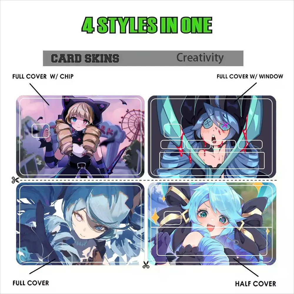 Gwen soul fighter Cute   Sticker Film Tape Skin for Credit Card Debit Card Waterproof Stickers