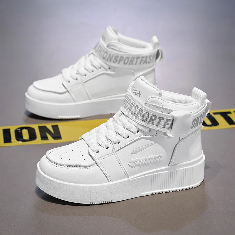 

Детская обувь Баскетбольная спортивная обувь для девочек Повседневная обувь для мальчиков Кожаные кроссовки с высоким берцем Нескользящая студенческая прогулочная обувь