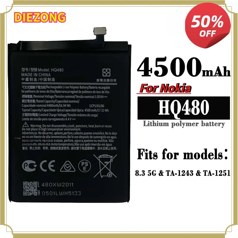 

Fast Shipping Suitable For Nokia 8.3 5G mobile phone battery TA-1243/TA-1251 battery board HQ480