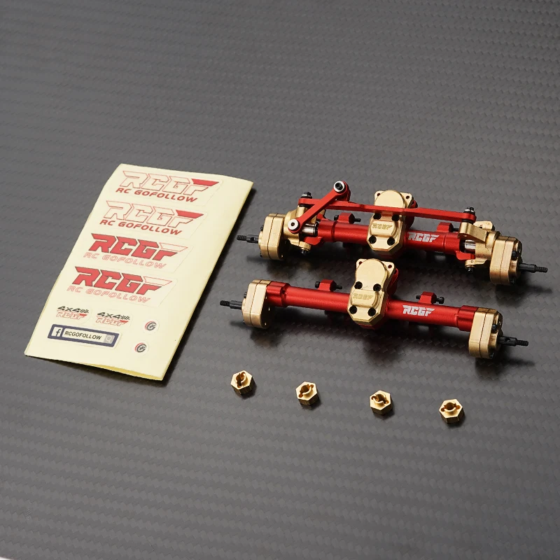 

RCGOFOLLOW 1/24 Aluminum Alloy Protector Front Rear Axle RC Upgrade Part Rc Front Rear Axle For Axial SCX24 RC Car Part Red