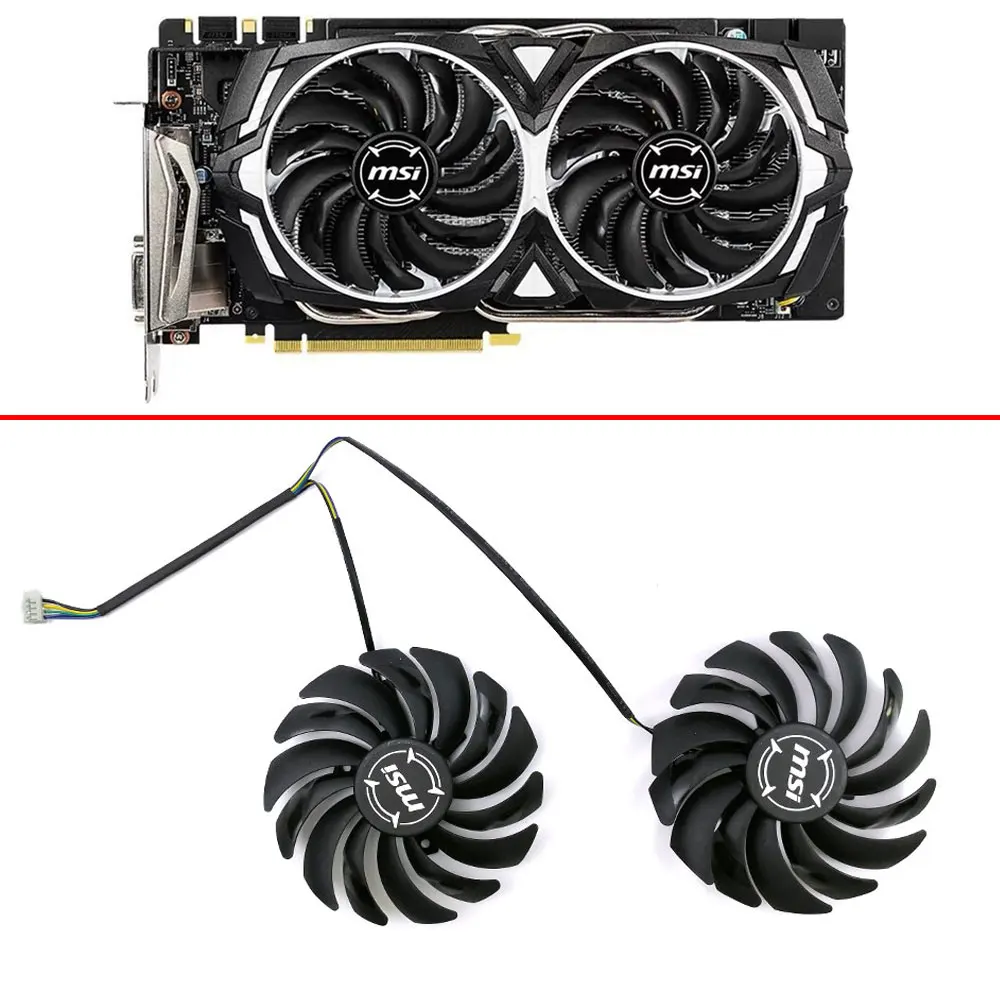 

2PCS 95MM 4PIN PLD10010S12HH GTX1060 GPU Cooler For MSI GeForce GTX1060 GDDR5X ARMOR OC Graphics Cooler