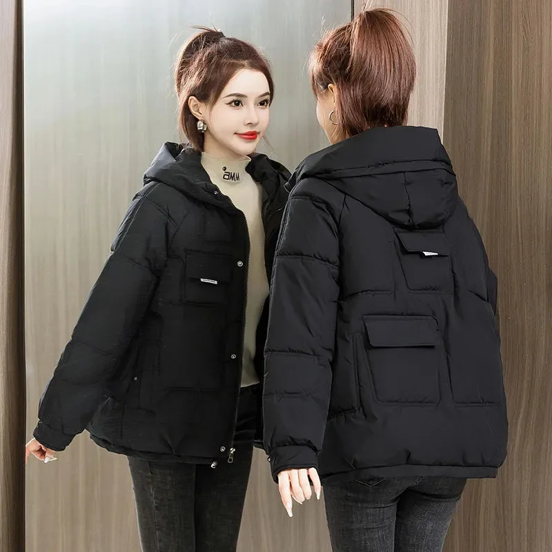 Autumn Winter Women Cotton Coat Korean Loose Cotton Padded Jacket Female Short Warm Thicken Parkas Coat 2024 New Women Outwear