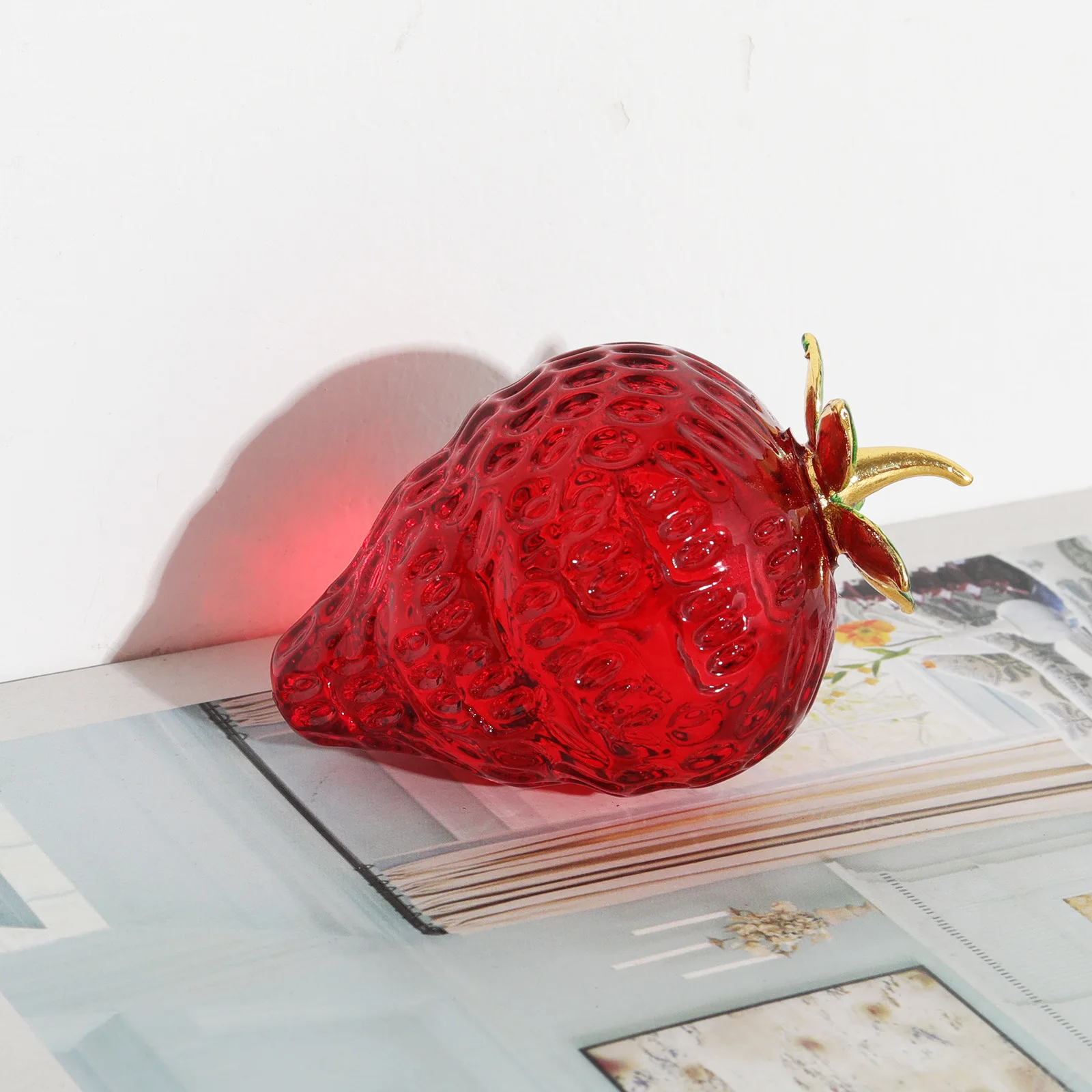 Glass Fruit Decor Crystal Pineapple Figurine Collectibles Hand Blown Glass Fruit Decoration for Home Kitchen Office