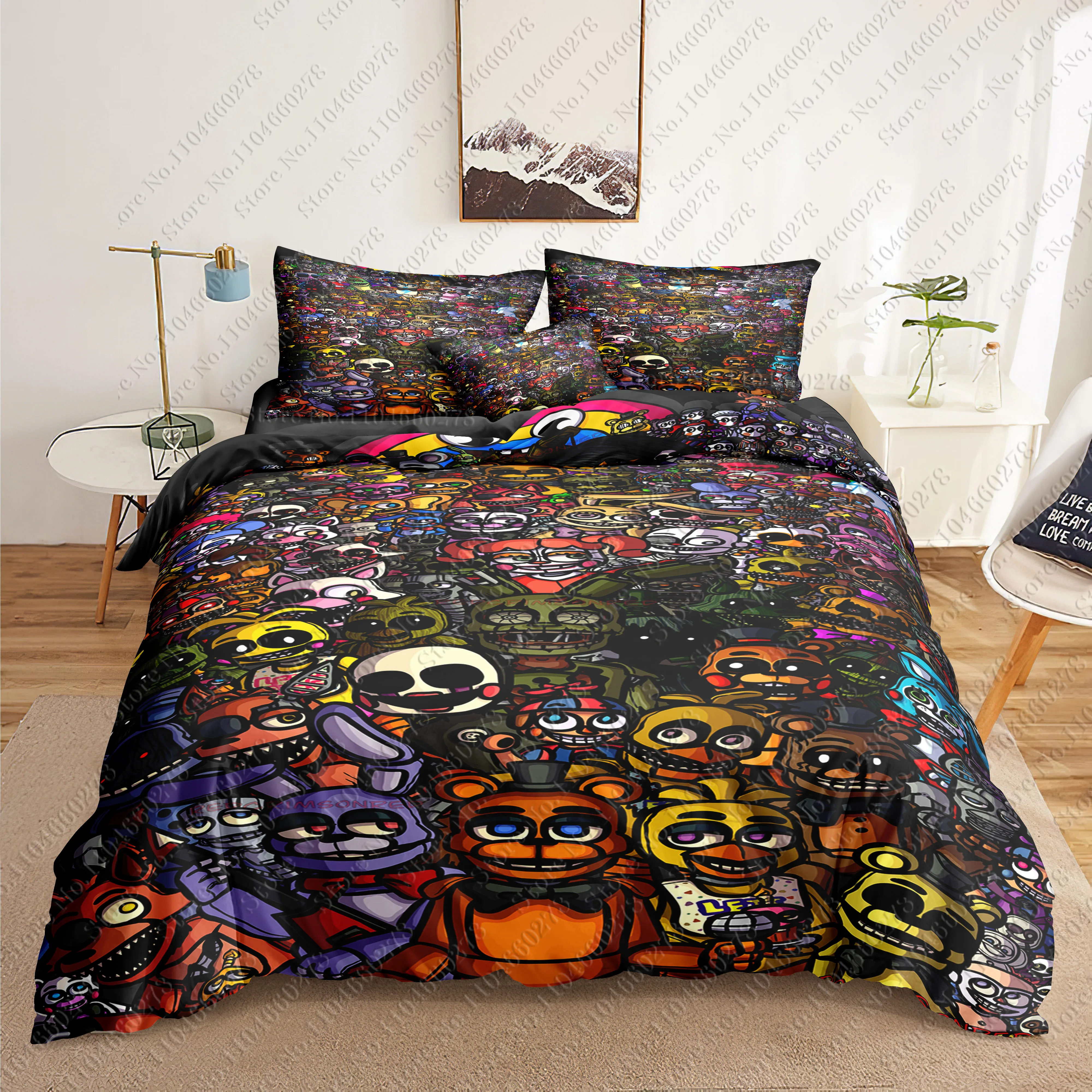 

FNAF Horror Game 3D Bedding Sets print duvet cover Adults/ children bed comforter birthday gift dropshipping