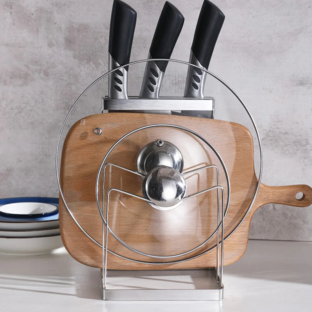 

1Pcs Stainless Steel Storage Rack Sturdy Nonslip Cutter Stand for Kitchen Drying Drainage Multipurpose Board Holder