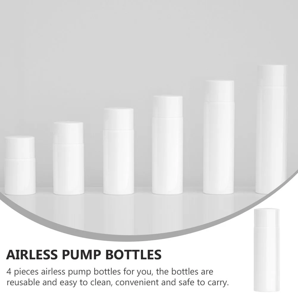 

4Pcs Dispenser Airless Pump Bottles 100ml Travel Portable Refillable Plastic Press Pump Bottles Dispenser Bottle