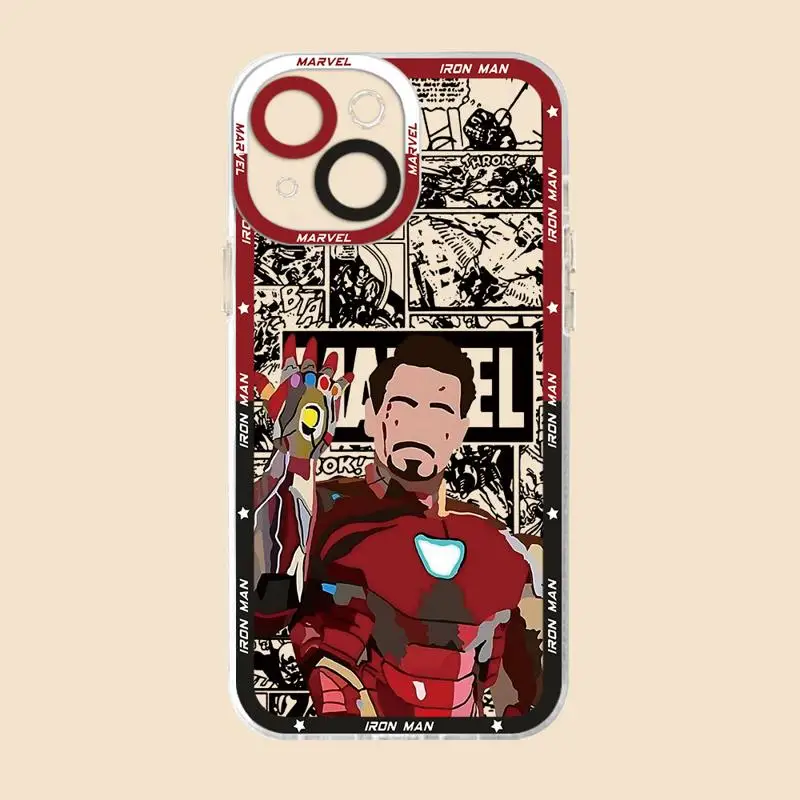 Marvel Iron Man Donnys Loki phone cases For iPhone 15 14 13 12 Mini 11 Pro Max X XR XS MSX 6 6S 7 8 SE Plus Clear fundas cover