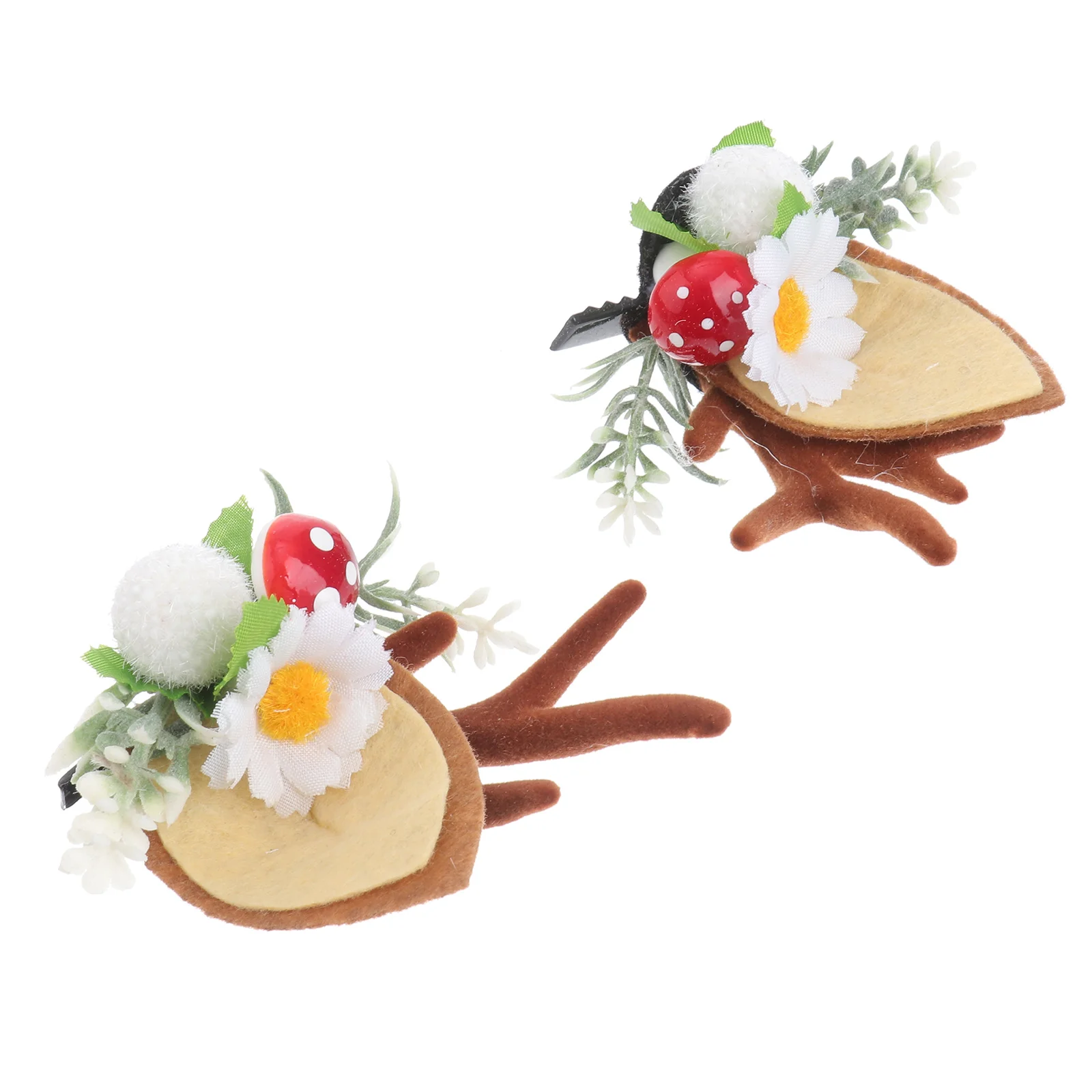 

1Pair Christmas Antler Cat Ear Hairpins Adorable Lightweight Bobby Pins For Kids Comfortable Hair Accessories Gift (Brown)