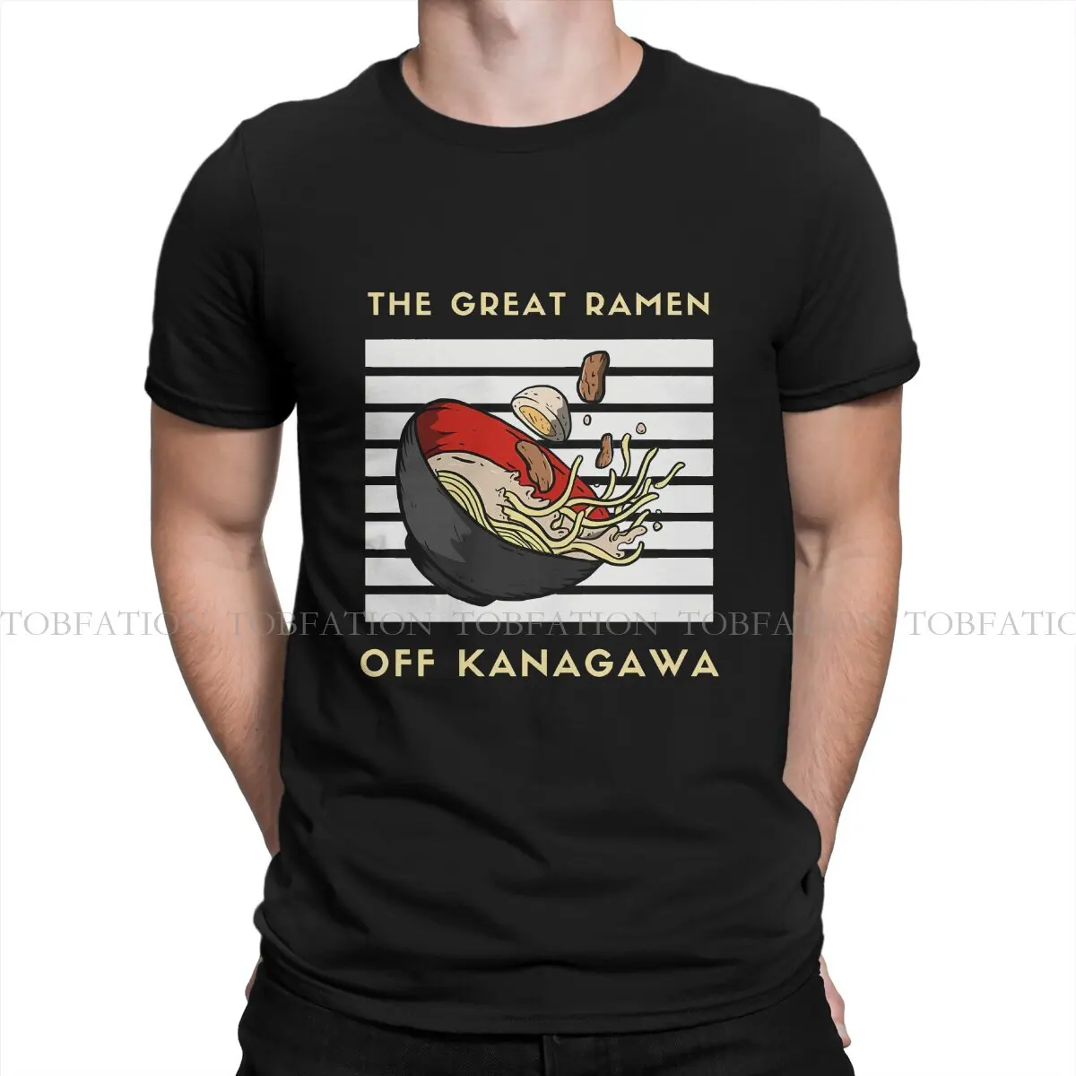 kanagawa Essential Fashion TShirts The Great Ramen Off Kanagawa Men Style Pure Cotton Tops T Shirt O Neck 