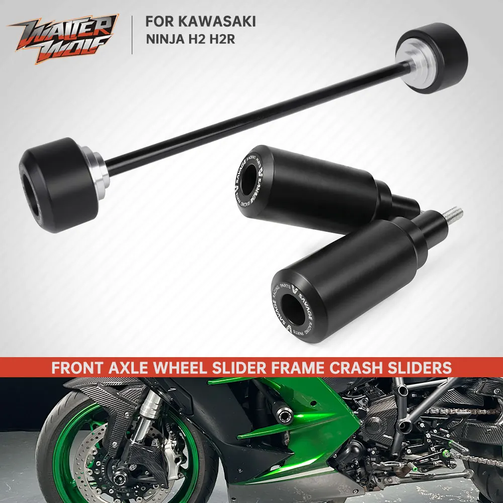 

2015-2025 Frame Crash Slider Falling Protection For Kawasaki Ninja H2 SX SE SE+ Carbon H2R 2024 Front Wheel Spindle Sliders Hub