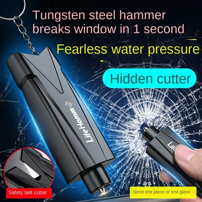 Car Safety Hammer Auto Emergency Glass Window Breaker Seat Belt Life-Saving Car Emergency Escape Hammer Survival Whistle