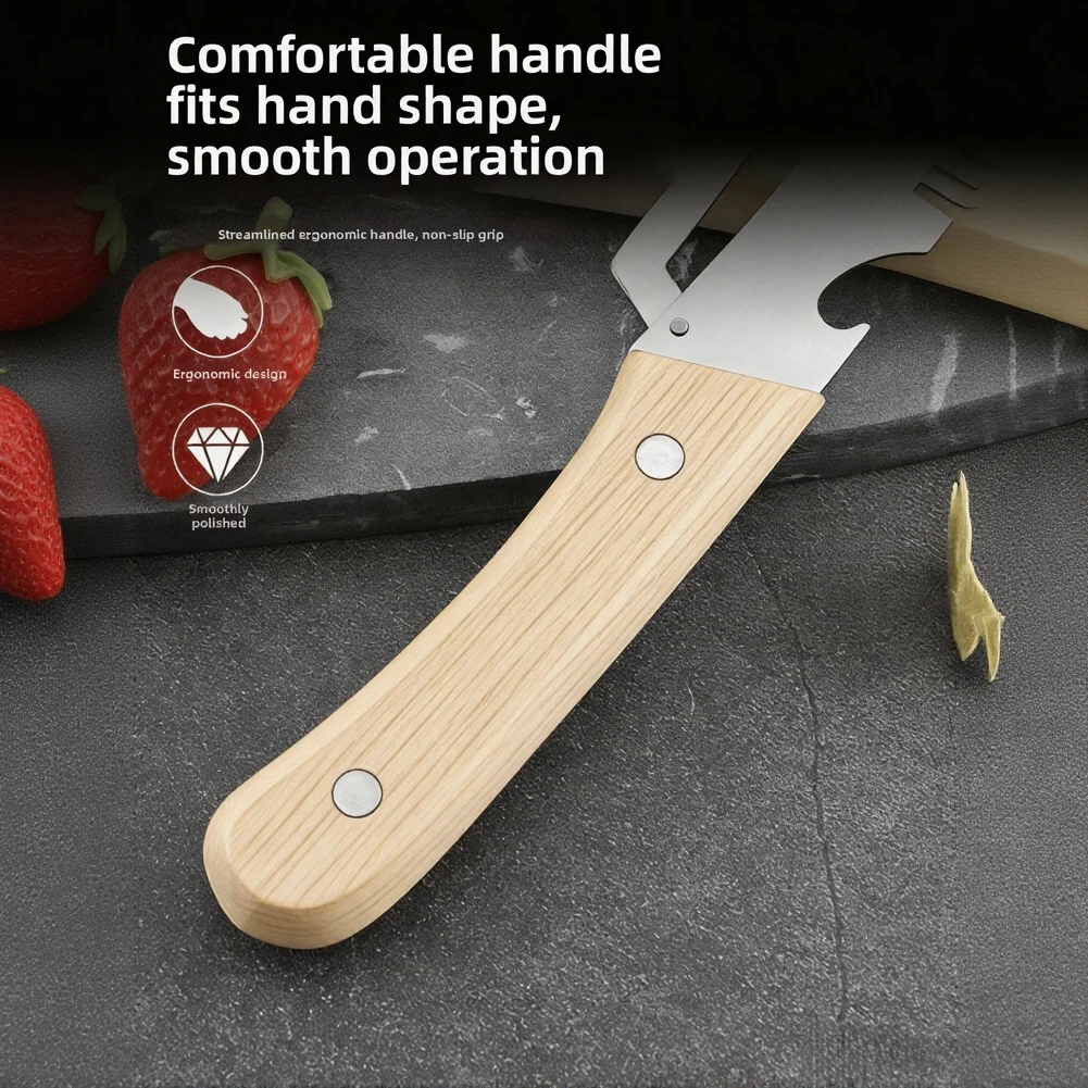 1pc/2pcs Multi-Functional Vegetable Peeler With Wooden Handle Tainless Steel Blade Bottle Opener Fruit Peeler For Kitchen 19x4cm