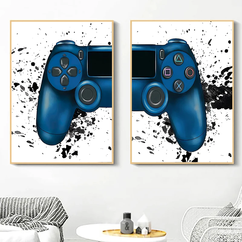 Modern Video Game Controllers Poster Handheld Game Console Gamepad Canvas Painting Wall Art Print Picture Gamer Room Home Decor