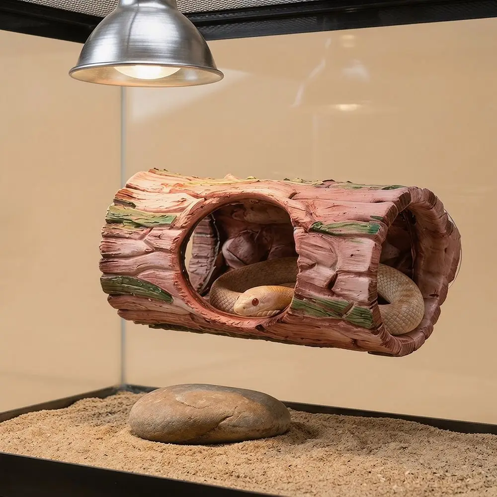 Adorno de Resina para Reptiles, Cueva, Agujeta, Espacio para Escalar, Simulación de Árbol, Fácil Instalación, Cómodo