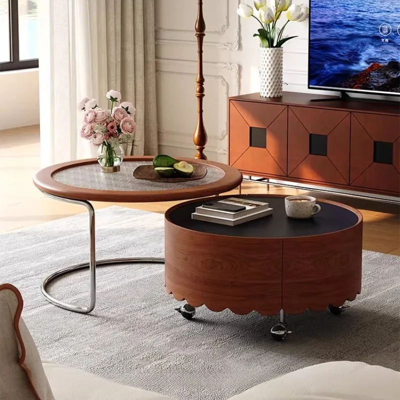

Simple Antique Coffee Table Round Storage Small Coffee Table Living Room Mobile Low Tavolino Da Salotto Living Room Furniture