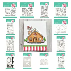 New Arrival Stamps and Dies 2023 Christmas Gingerbread Frames Metal Cutting Die Dots Layered Stencils Embossing DIY Scrapbooking