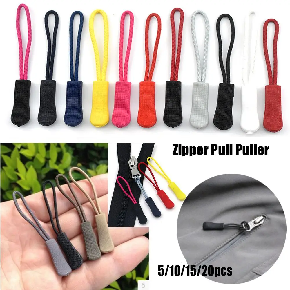 5/10/15/20pcs 28 colors Travel Suitcase Tent Backpack Cord Rope Pullers Ends Lock Zips Zip Puller Replacement Zipper Pull