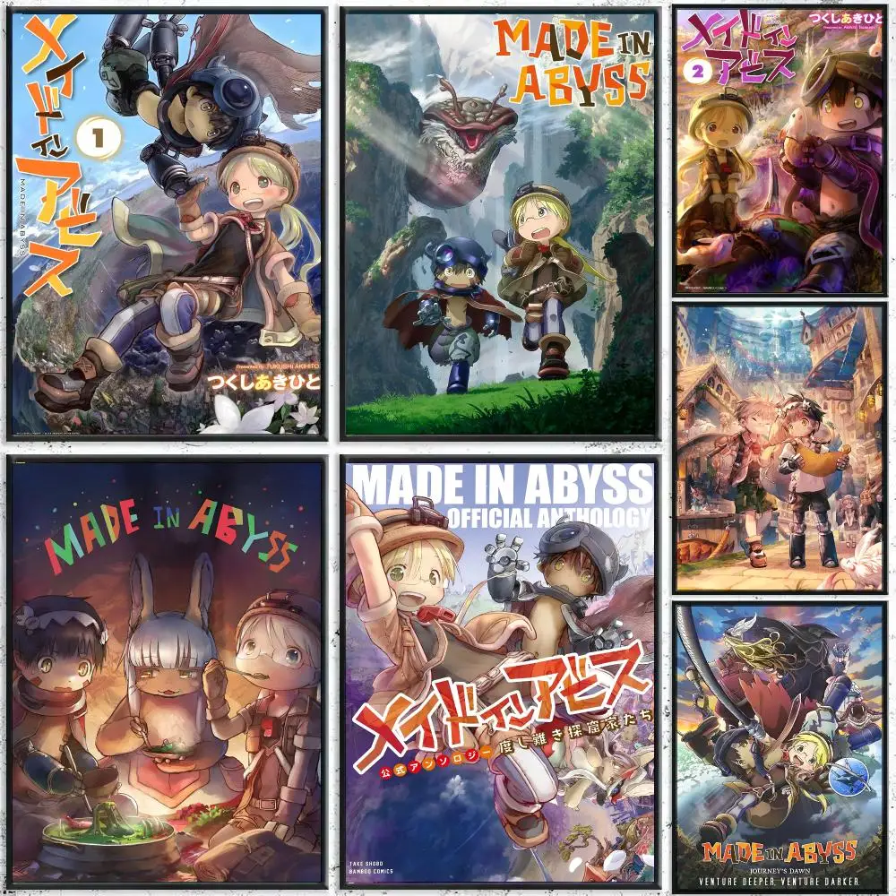 Made in Abyss Dark Fantasy Anime Poster HD Waterproof Wall Decal for Study, Living Room & Garage, DIY Great Gift for Fans