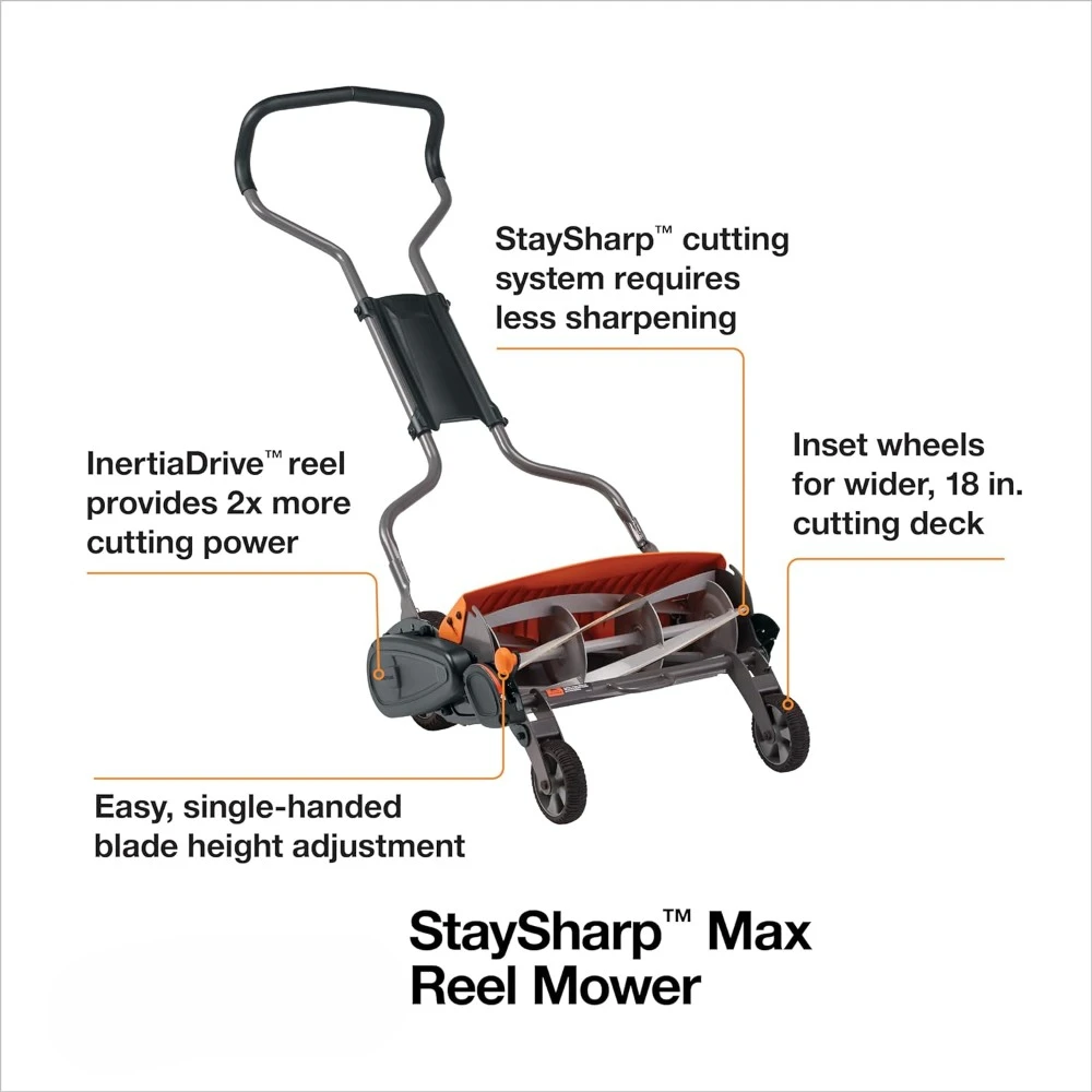 StaySharp Max Reel Push Lawn Mower - 18