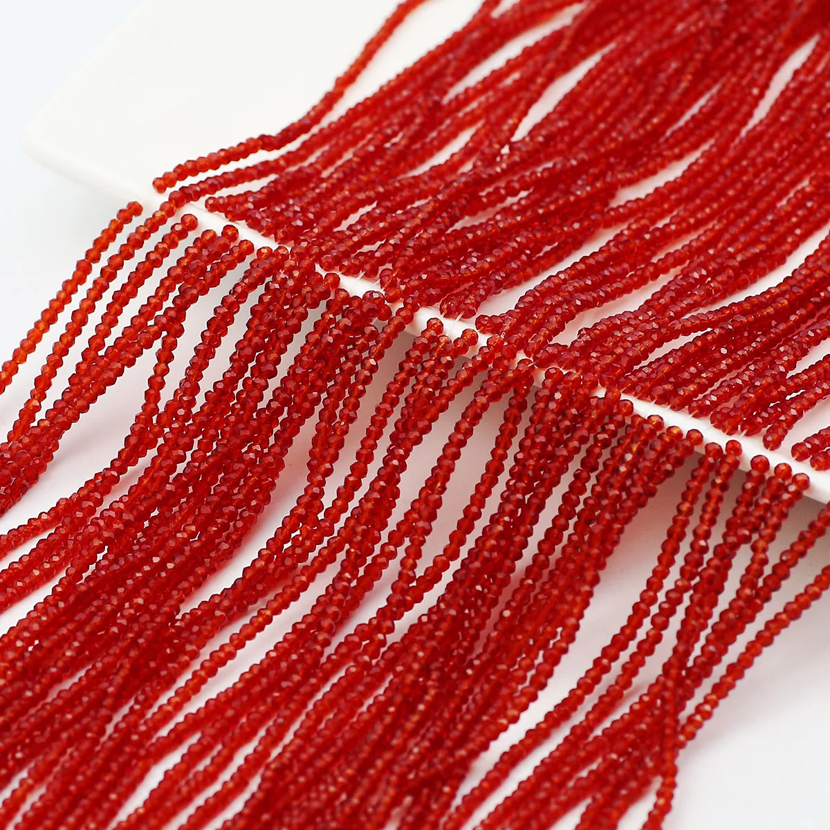 WLYeeS 2 mm 800–150 Stück tiefrote Glas-Abstandsperlen, flach, rund, lose Perlen für Schmuckherstellung, Armband, Halskette, DIY-Zubehör