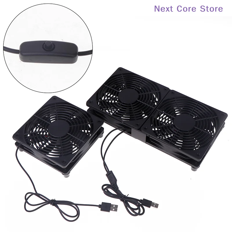 [NC]1 Set High Airflow Cooling Fan For Router Modem Receiver 120mm DC12V USB Powered PC Router Fans With Switch Cable[NC]