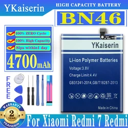 YKaiserin BN46 4700mAh Battery For Xiaomi Redmi 7 Redmi Note 6 Note6 Note 8 Note8 Note 8T Battery Batterij + Track Code