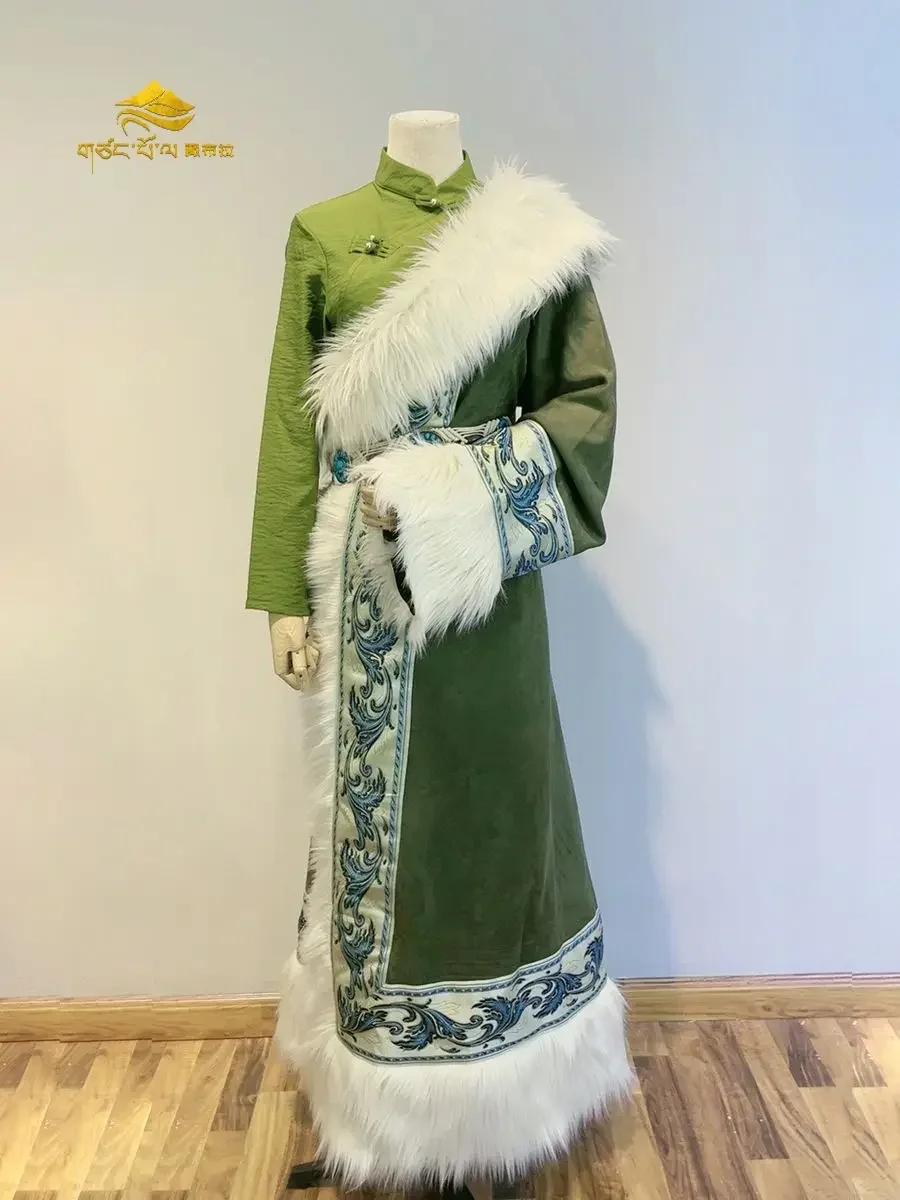 Conjunto de ropa tibetana con borde de color para fotografía de viaje para mujer tibetana, mago de Oz, explosión de Yunnan, nuevo producto