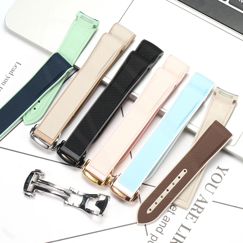 

Curved Silicone Watchband Suitable for Omega Seamaster 300 42mm Strap 20mm Replacemnet Band Stainless Steel Deployment Buckle