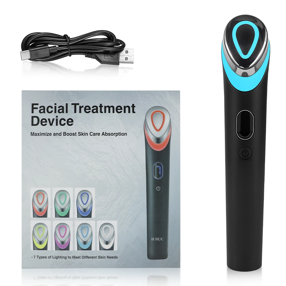 7-kleuren galvanisch microstroom schoonheidsapparaat Hoogfrequente trillingen Gezichtsmassager Ems Neck Eye Lift Rimpelverwijdering AU