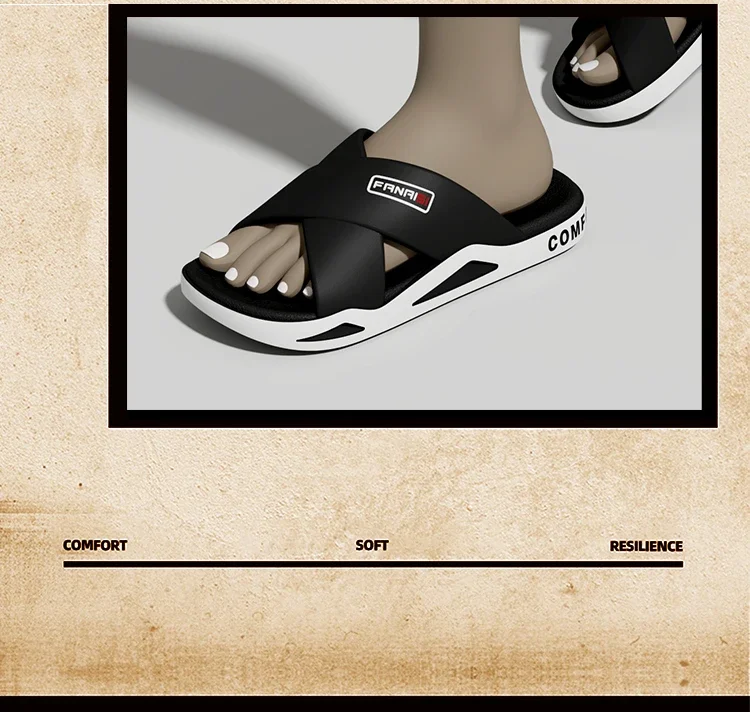 SHAJI Herren Kreuzriemen-Sandalen mit Offener Zehenpartie, Rutschfeste Bade- und Duschpantoffeln für Strand, Schwimmen & Outdoor-Spaziergänge, Modische Fußbekleidung – Detail 5