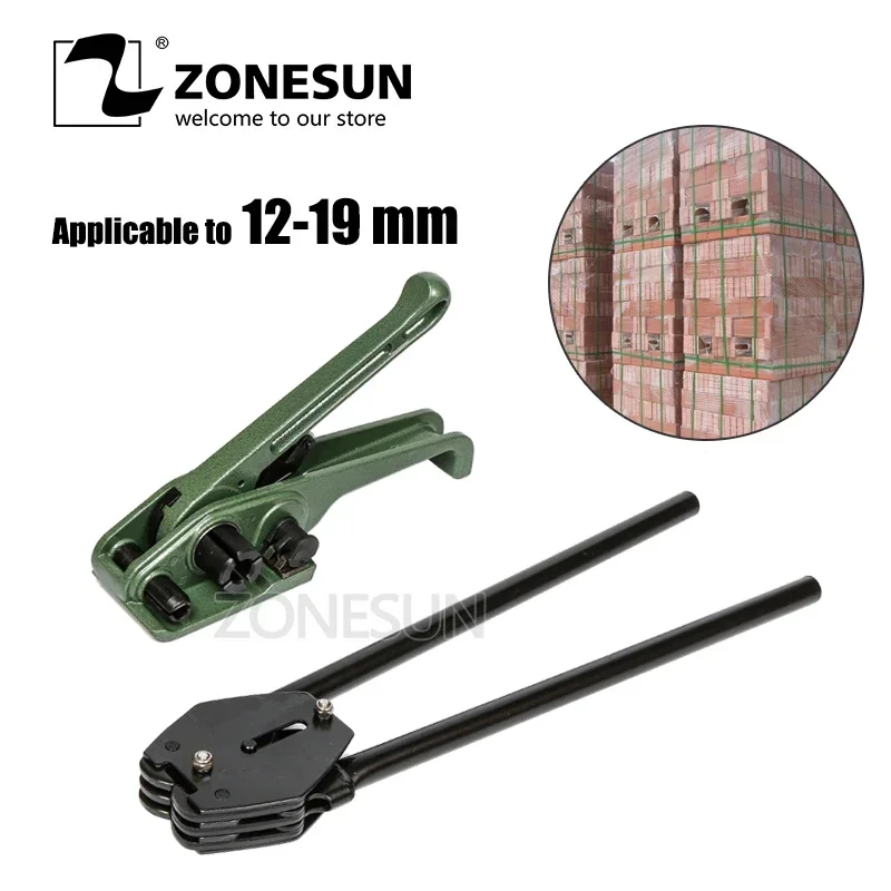 ZONESUN alat pengikat kemasan kayu Manual, 19mm dioperasikan tangan Tipe ratchet tensioner